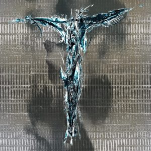 Vendita online opera di arte digitale dal titolo "Il Cristo" realizzata dall'artista contemporanea Maria Grazia Zohar di Kasternegg